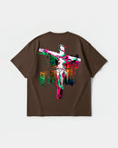 Camiseta Cristo Big Back Oversize Basic Marron