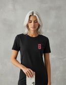Modelo mide 1,64m y usa talla S