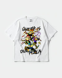 Camiseta Where Our Pizza Big Front Oversize Basic Blanco