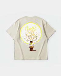 Camiseta Cheers Good Music Big Back Oversize Basic Beige