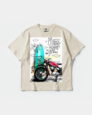 Camiseta Motor Heart Big Front Oversize Basic Beige