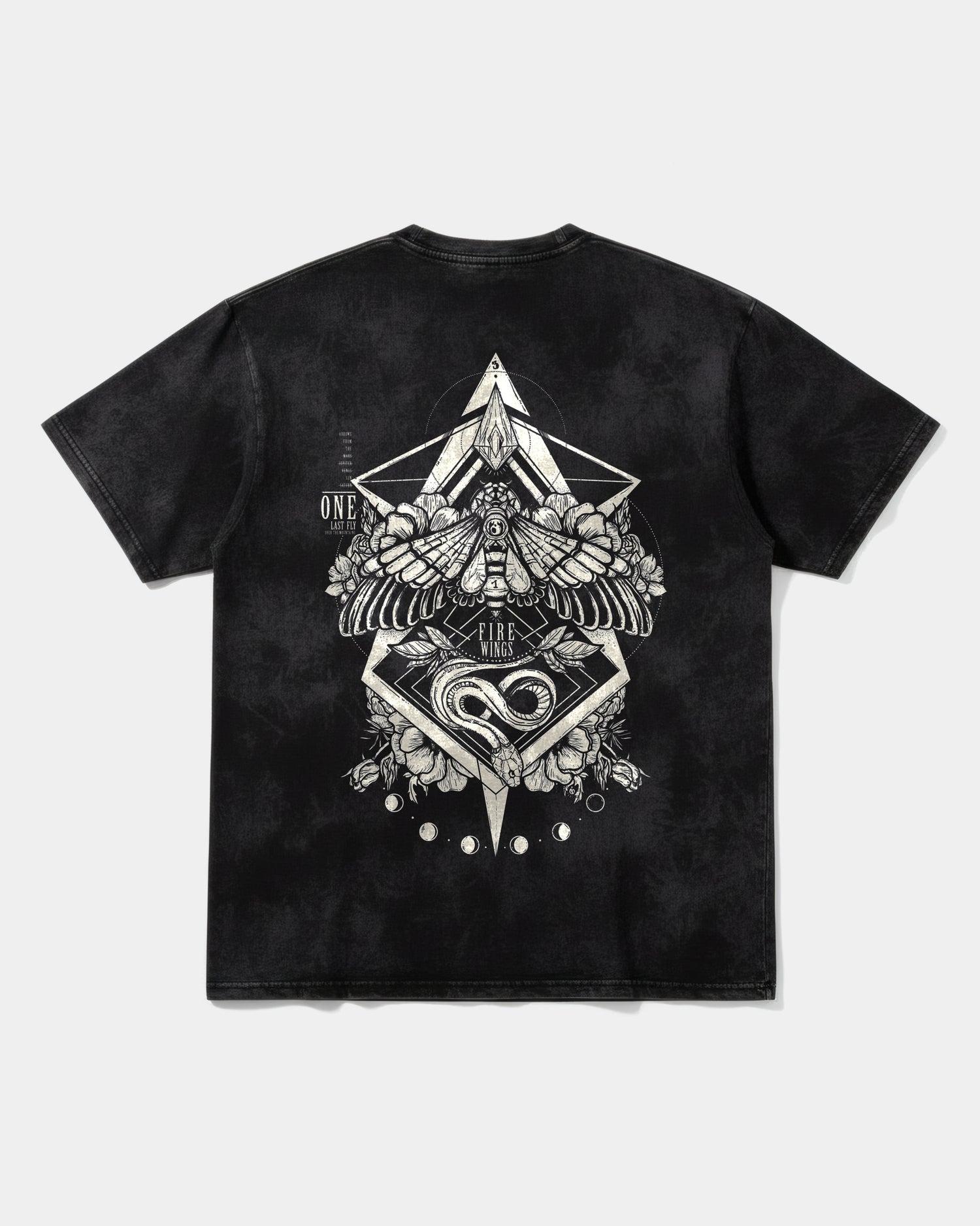 Camiseta Fire Wings Big Back Oversize Acid Negro