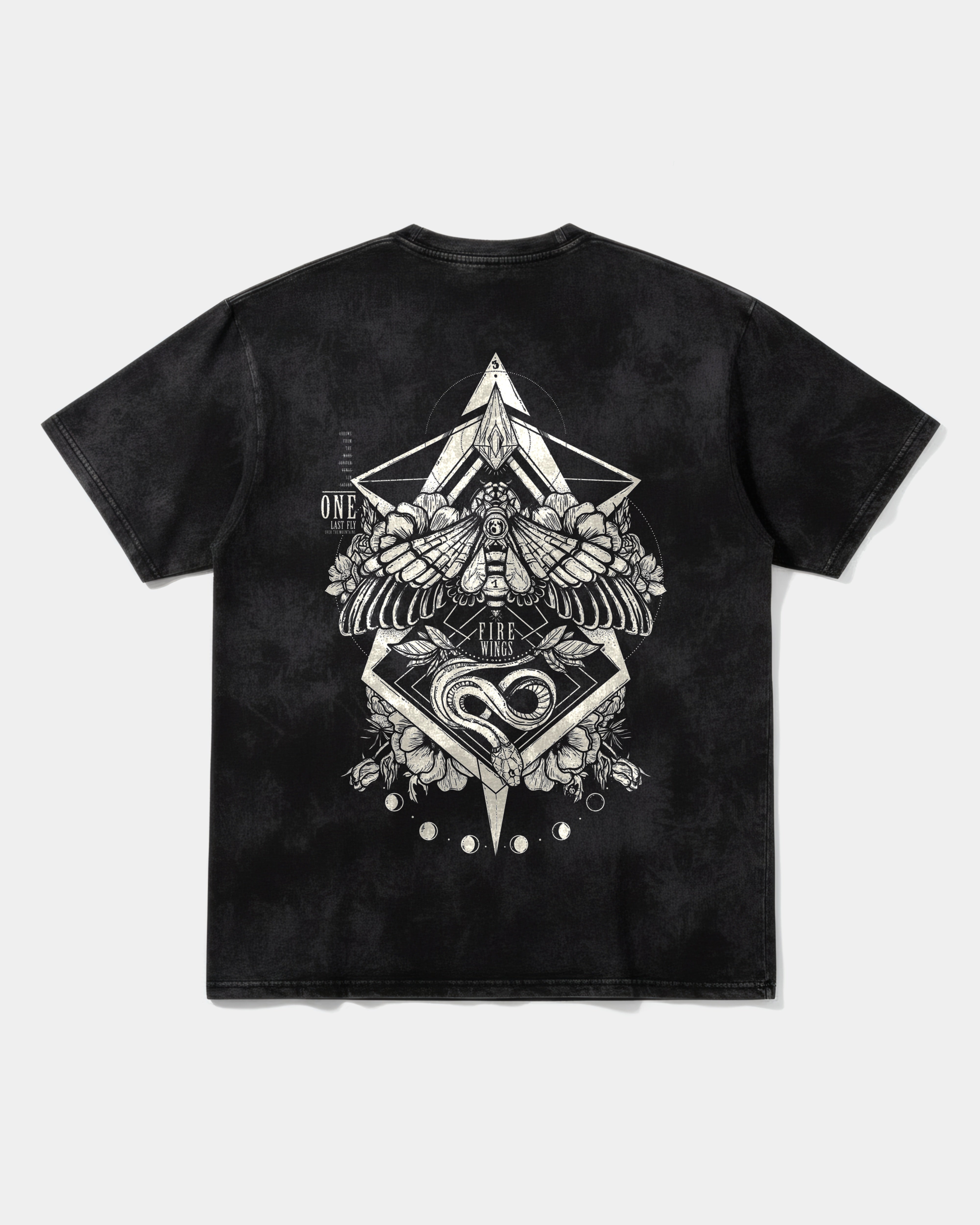 Fire Wings Big Back Oversize Acid T-Shirt