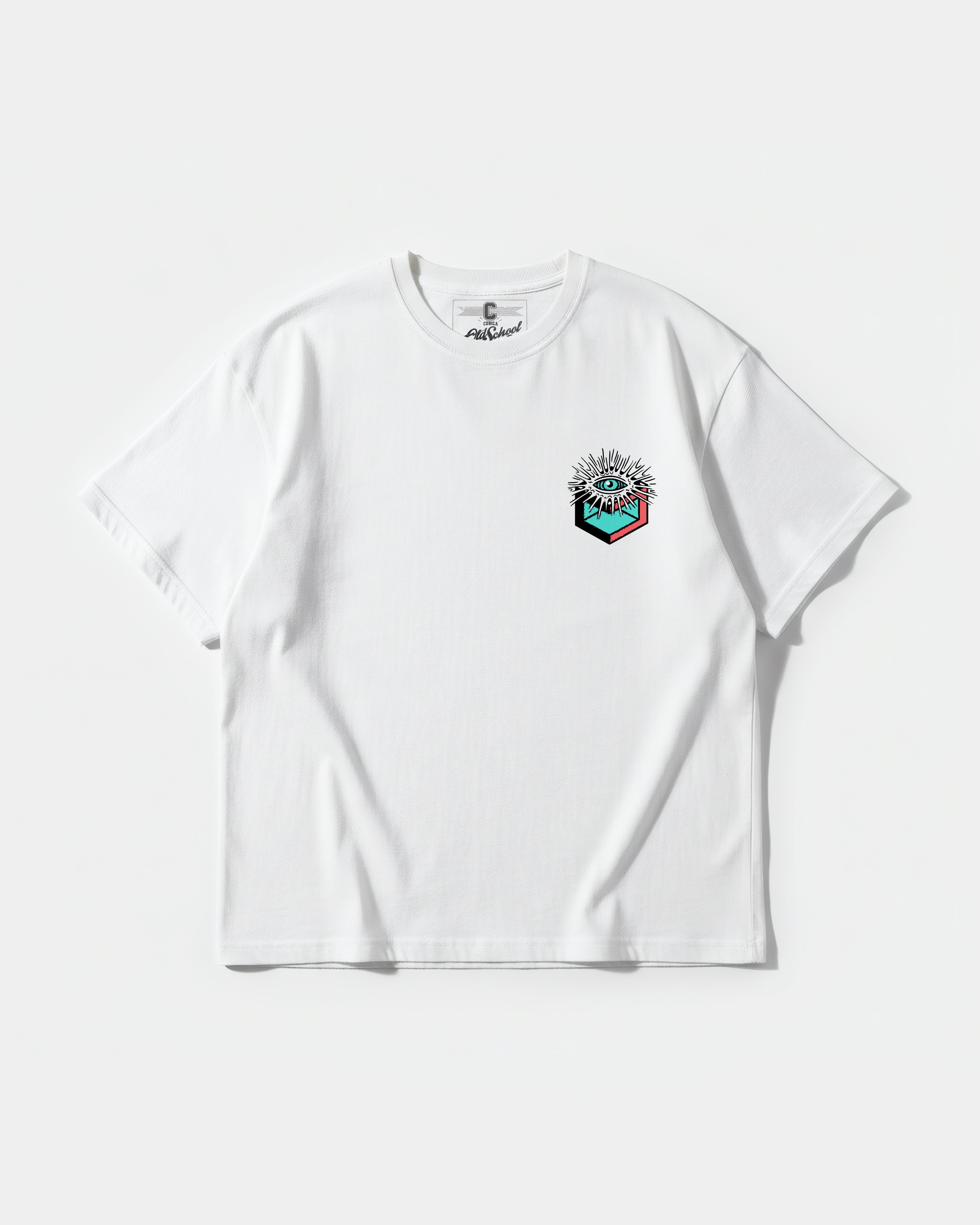 Cube Eyes Pocket Front Oversize Basic T-shirt