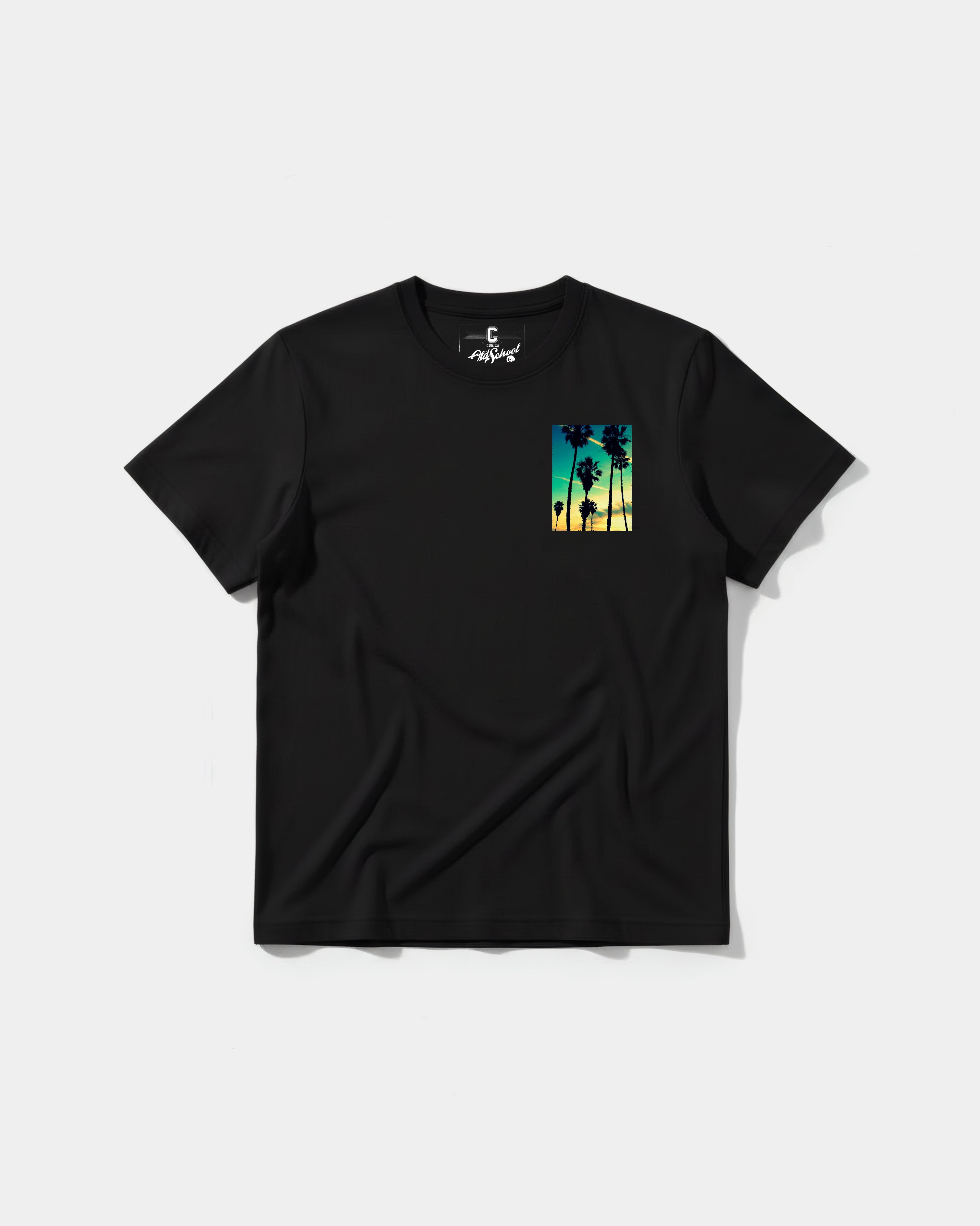 Tropical Dusk Pocket Front Regular Basic T-shirt