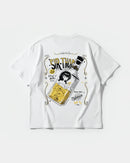 Camiseta Cubica Drinks Pocket Front Oversize Basic Blanco