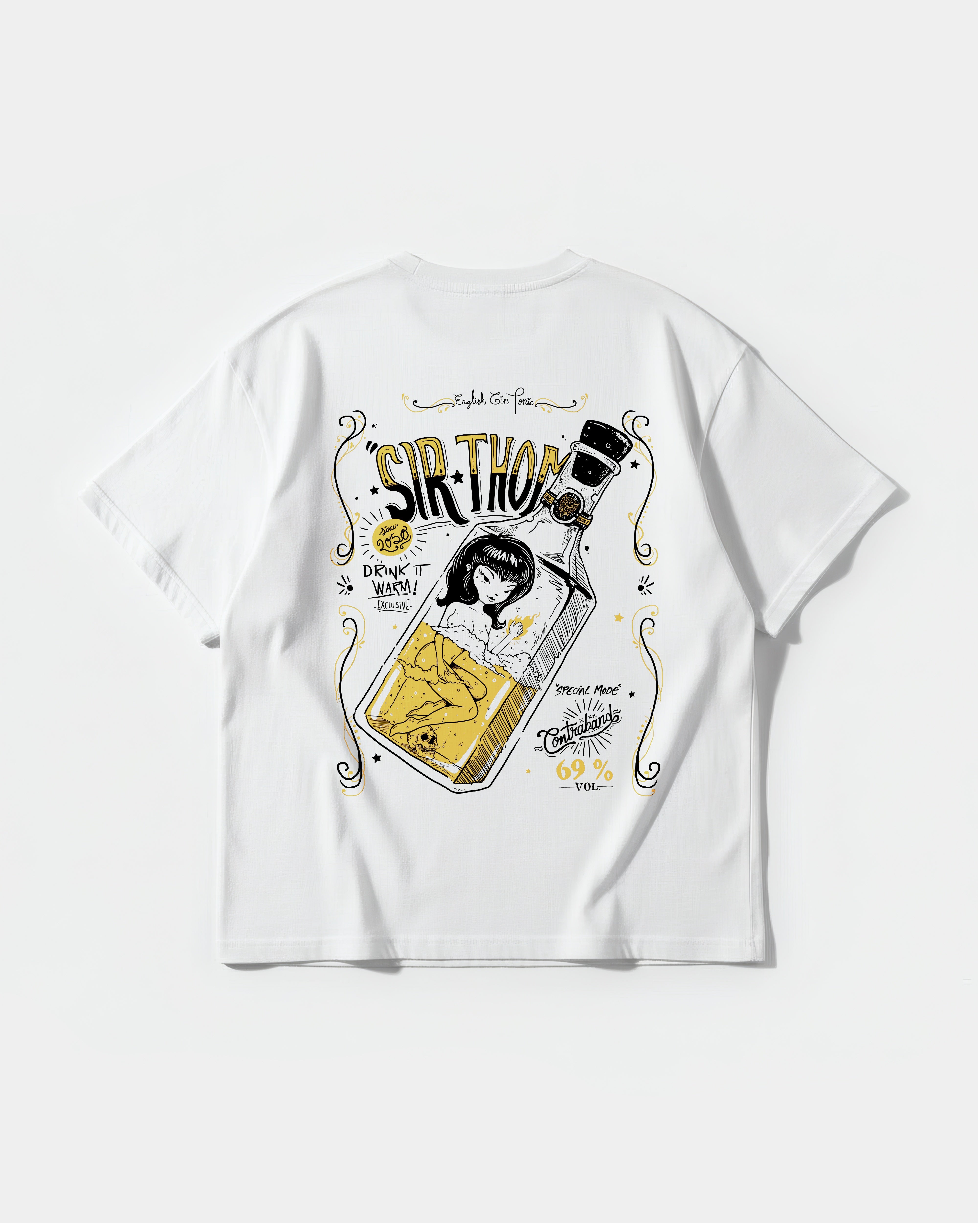 Cubica Drinks Pocket Front Oversize Basic T-shirt