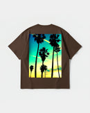 Camiseta Tropical Dusk Big Back Oversize Basic Marron
