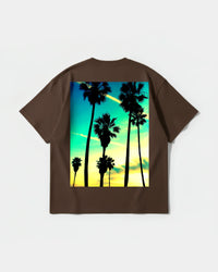 Camiseta Tropical Dusk Big Back Oversize Basic Marron