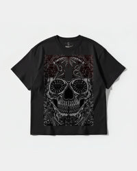 Camiseta Catrina Big Front Oversize Basic Negro