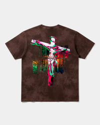 Camiseta Cristo Big Back Oversize Acid Marron