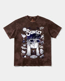 Camiseta Enjoy Sunset Big Front Oversize Acid Marron