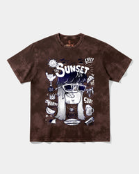 Camiseta Enjoy Sunset Big Front Oversize Acid Marron