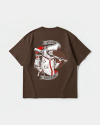 Camiseta Baseball Shark Big Back Oversize Basic Marron