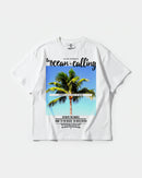 Camiseta Ocean Is Calling Big Front Oversize Basic Blanco
