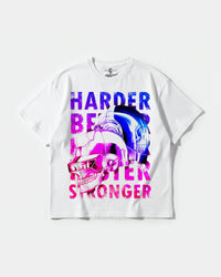 Camiseta Craneos Daft Punk Front Oversize Basic Blanco