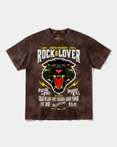 Camiseta Rock And Lover Big Front Oversize Acid Marron