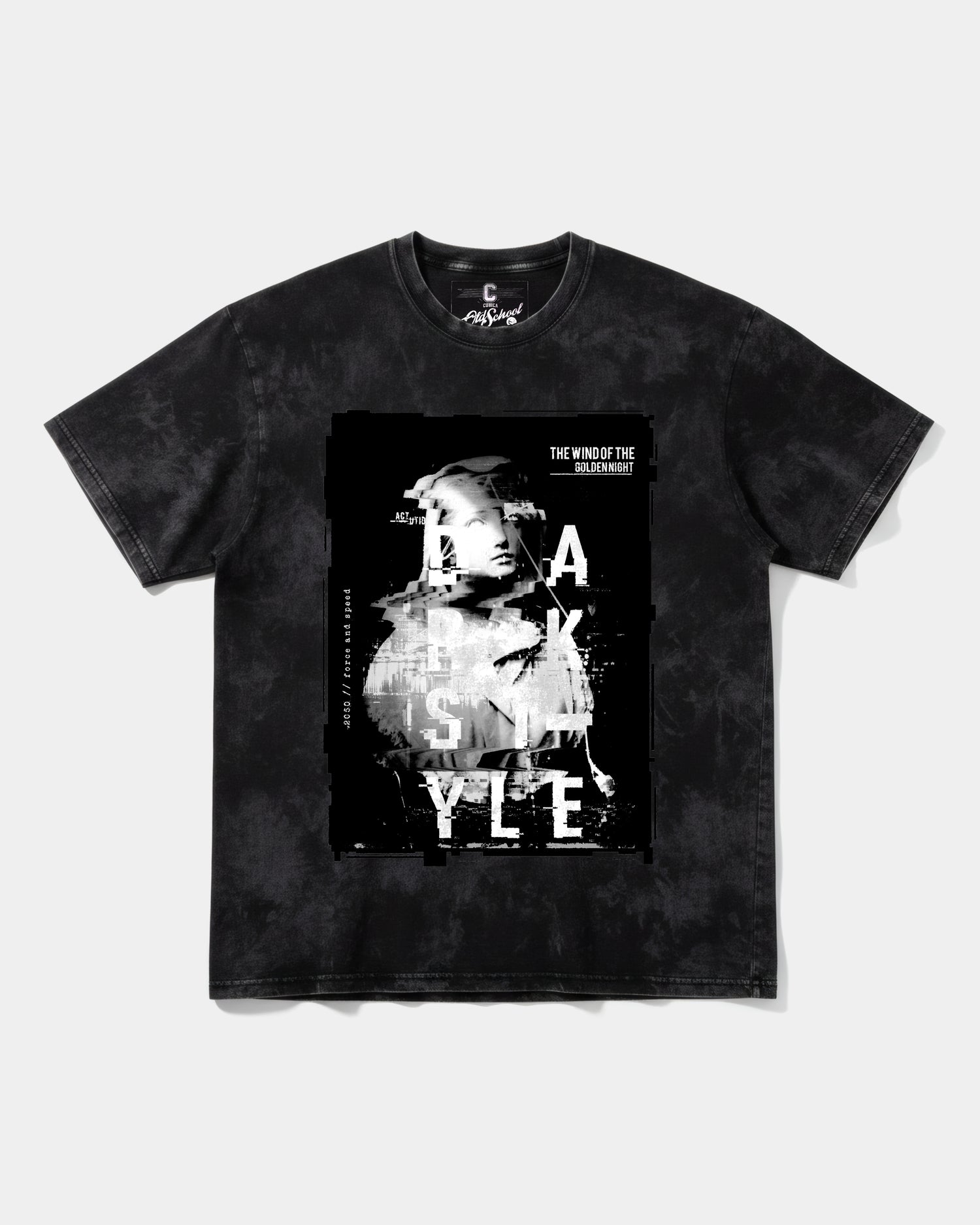 Camiseta Golden Night Big Front Oversize Acid Negro