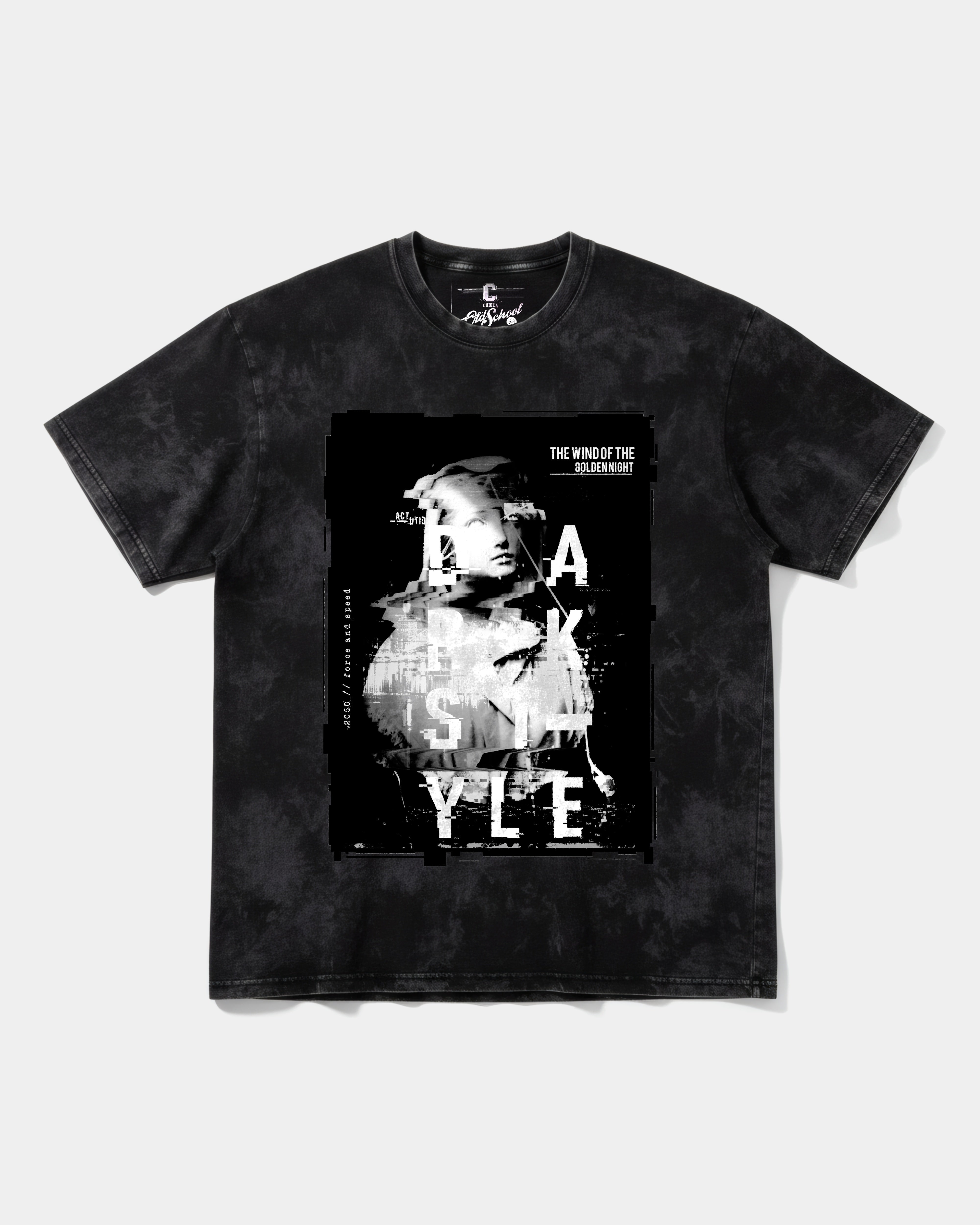 Golden Night Big Front Oversize Acid T-shirt