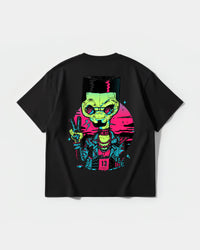 Camiseta Alien In Miami Big Back Oversize Basic Negro