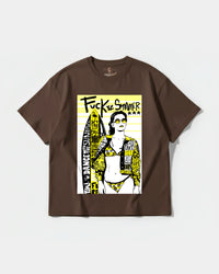 Camiseta Fuck The Summer Big Front Oversize Basic Marron