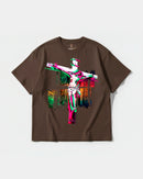 Camiseta Cristo Big Front Oversize Basic Marron