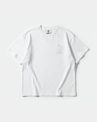 Camiseta Motor Heart White Pocket Front Oversize Basic Blanco