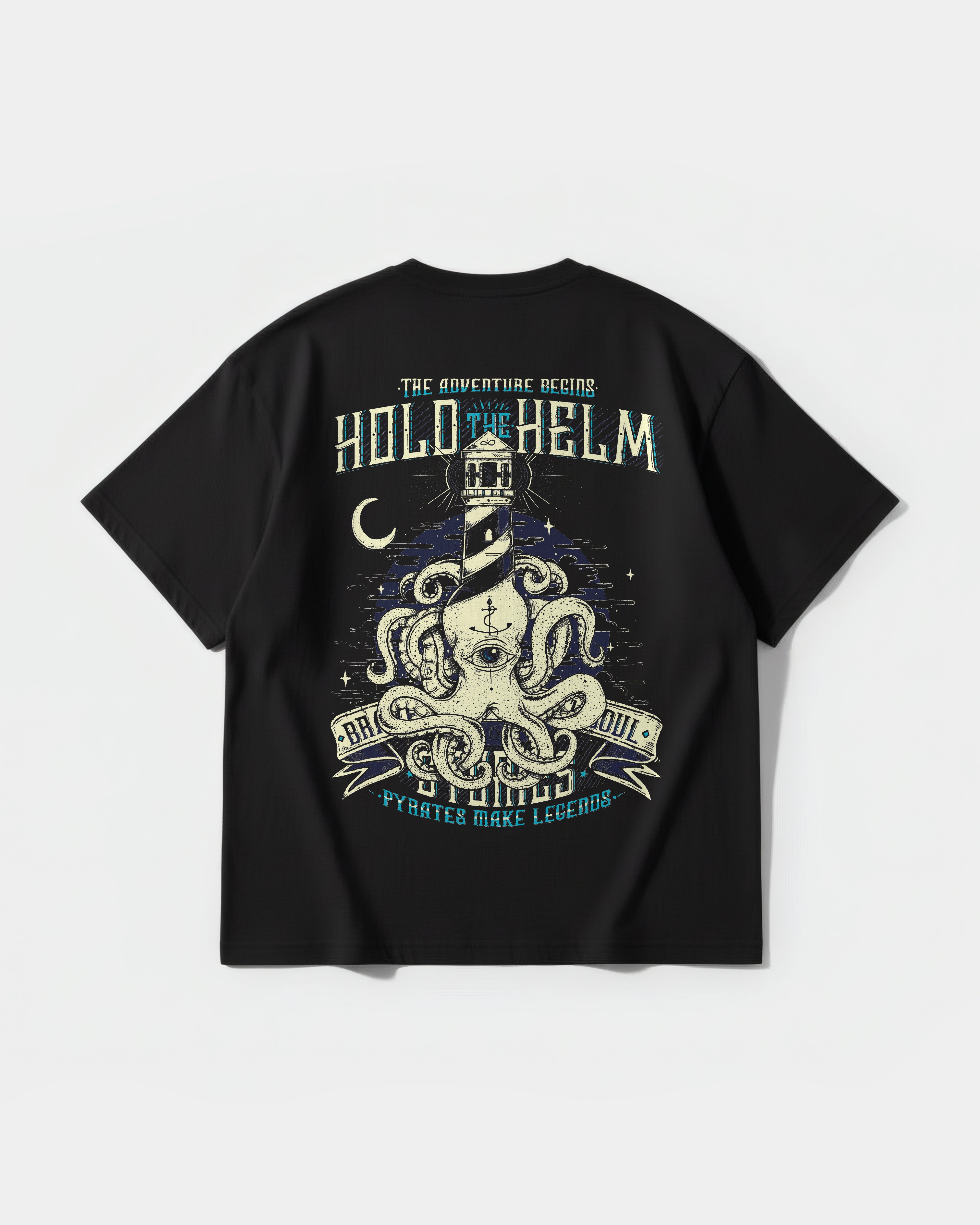 Hold The Helm Big Back Oversize Basic T-shirt