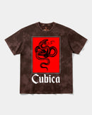 Camiseta Cubica Snake White Big Front Oversize Acid Marron