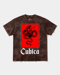 Camiseta Cubica Snake White Big Front Oversize Acid Marron