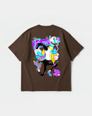 Camiseta Enjoy Sweet Play Big Back Oversize Basic Marron