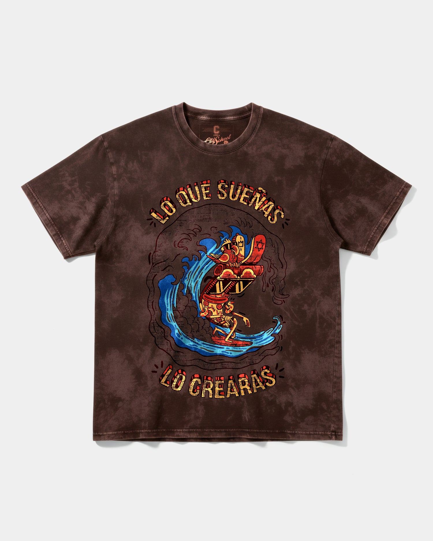 Camiseta Pizza Surf Big Front Oversize Acid Marron