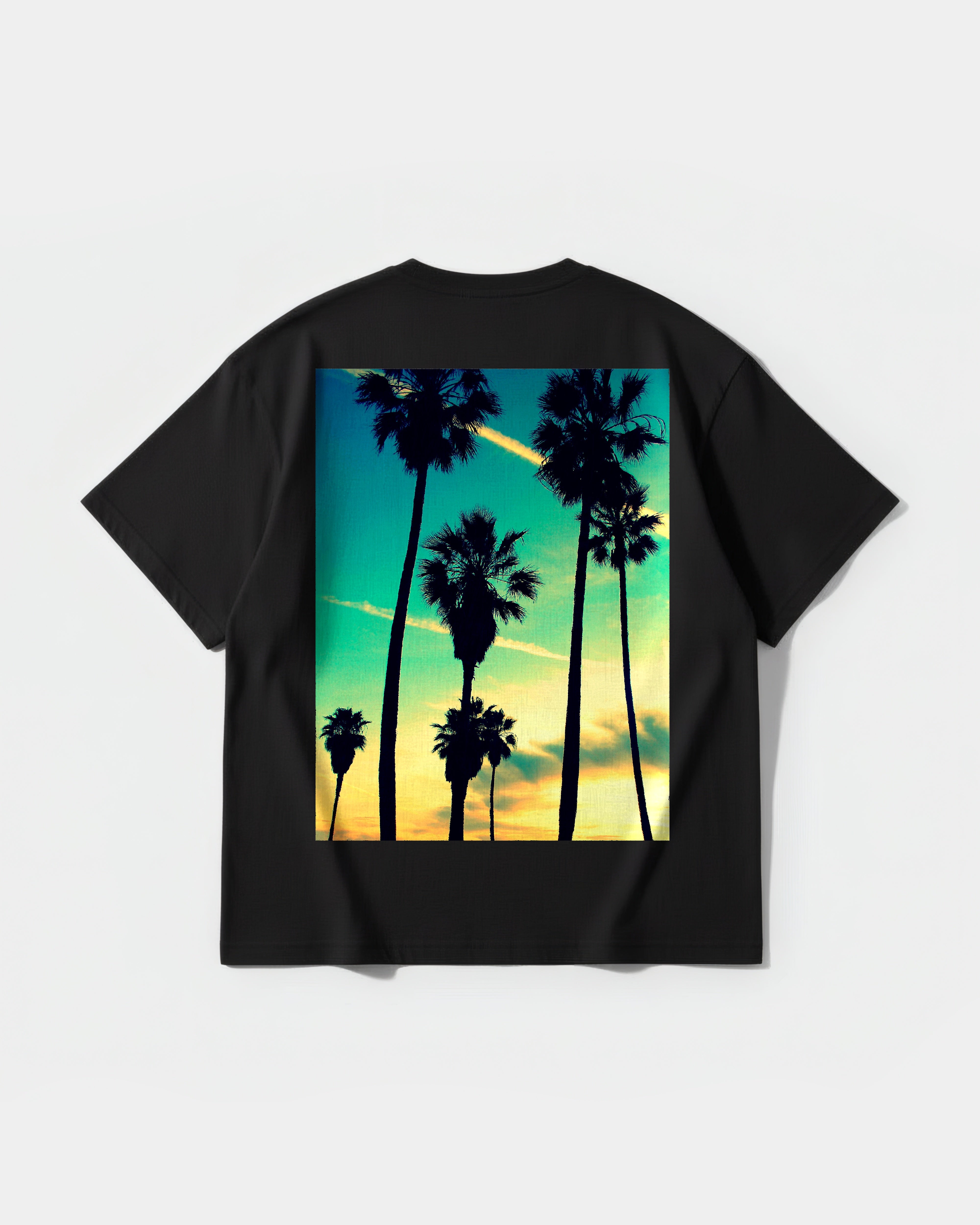 Tropical Dusk Big Back Oversize Basic T-shirt
