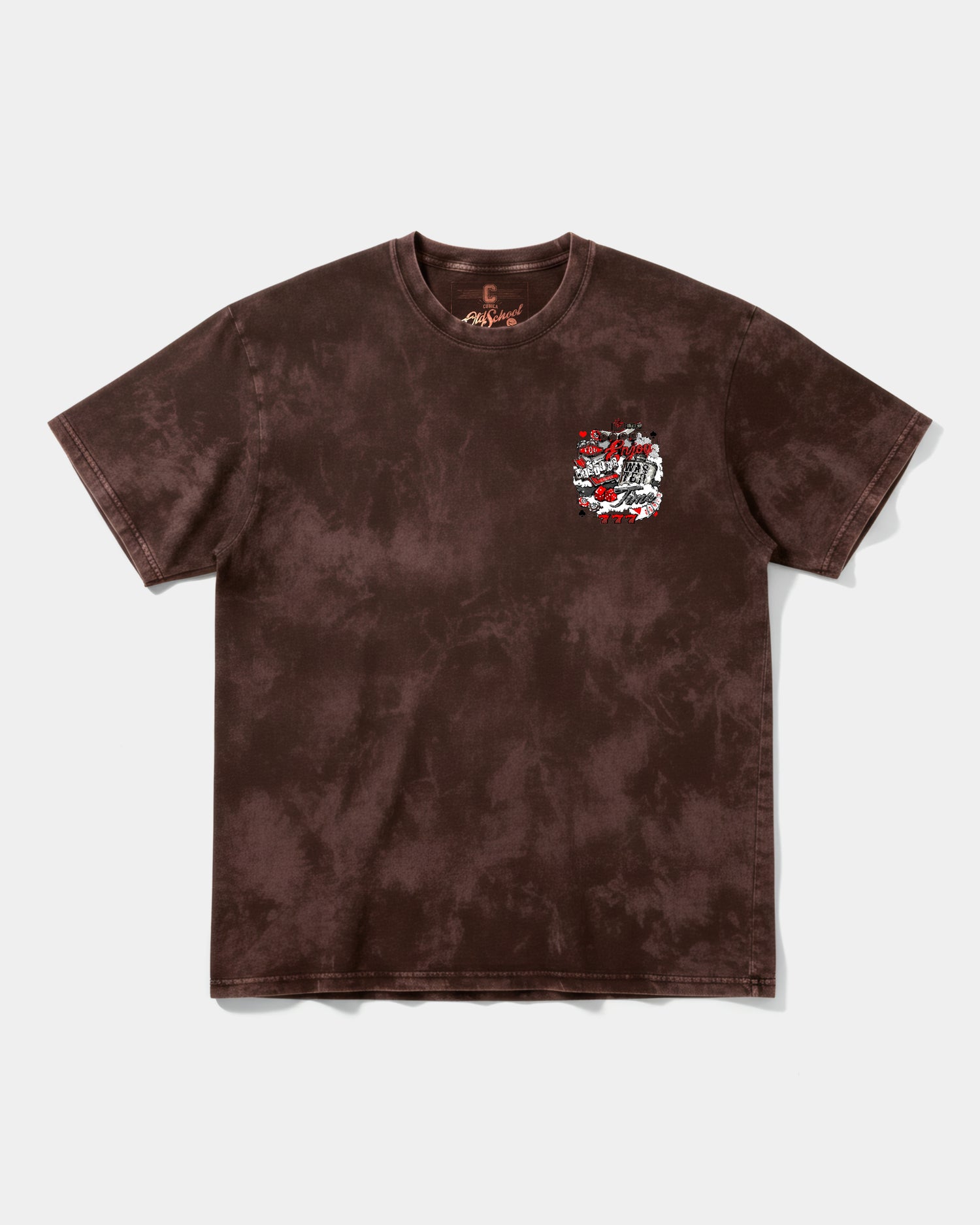 Camiseta Wasting Time 777 Big Front Oversize Acid Marron