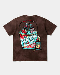 Camiseta Fresh Drink White Pocket Front Oversize Acid Marron