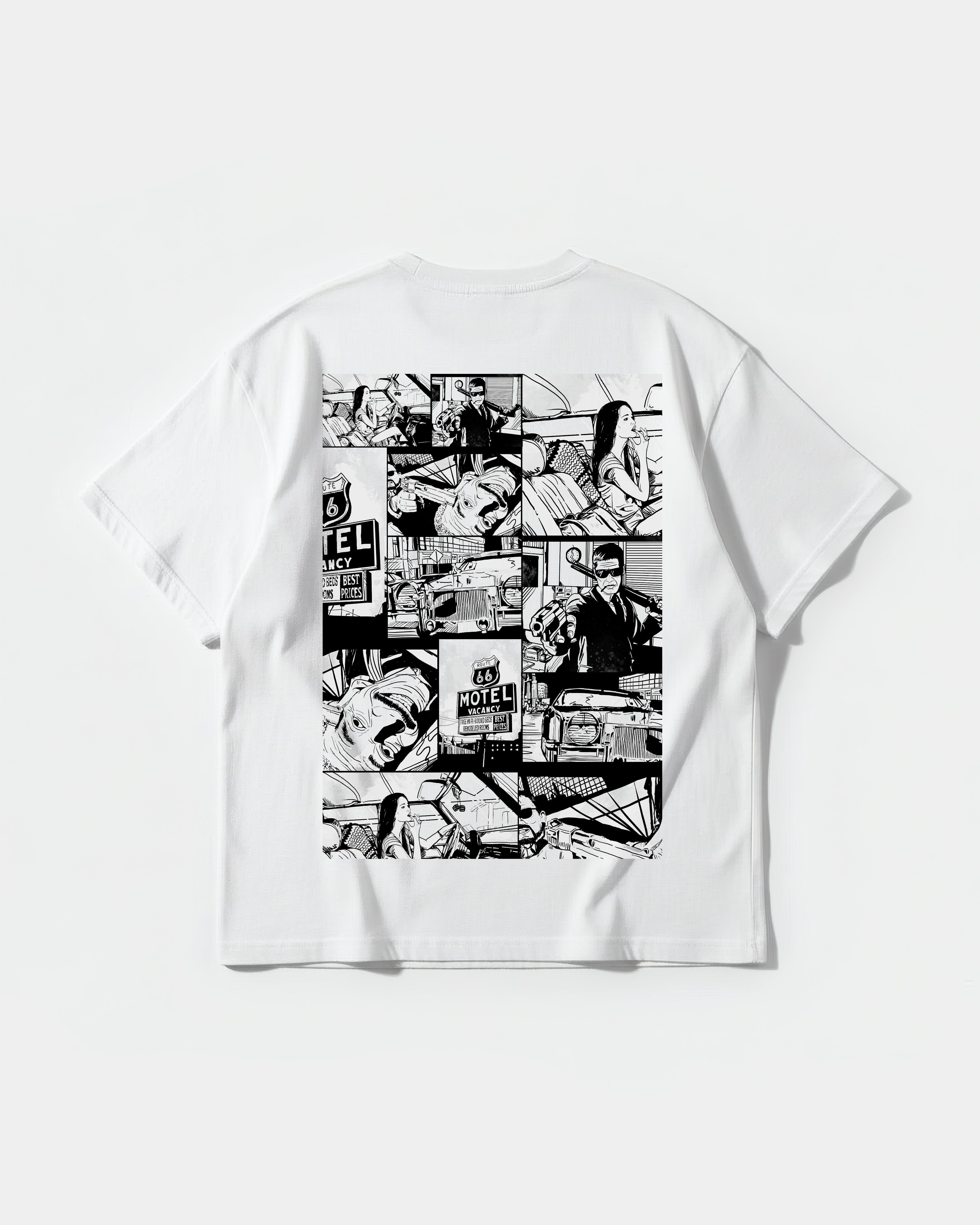 Camiseta Motel Vacancy Big Back Oversize Basic Blanco