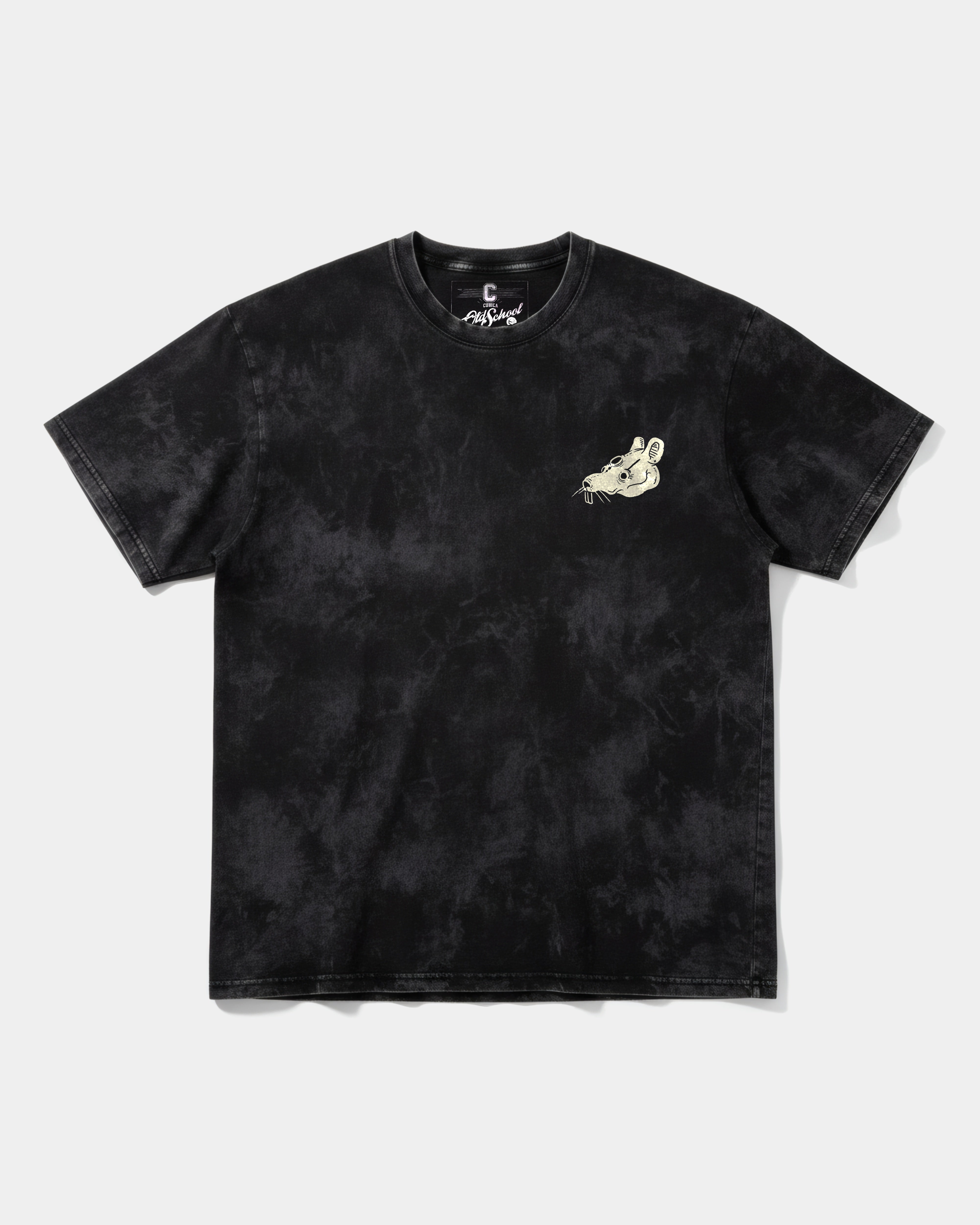Camiseta Crazy Mouse Pocket Front Oversize Acid Negro