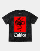 Camiseta Cubica Snake White Big Front Oversize Acid Negro