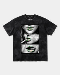 Camiseta Green Kisses Big Front Oversize Acid Negro