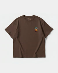 Camiseta Crystal Beach Pocket Front Oversize Basic Marron