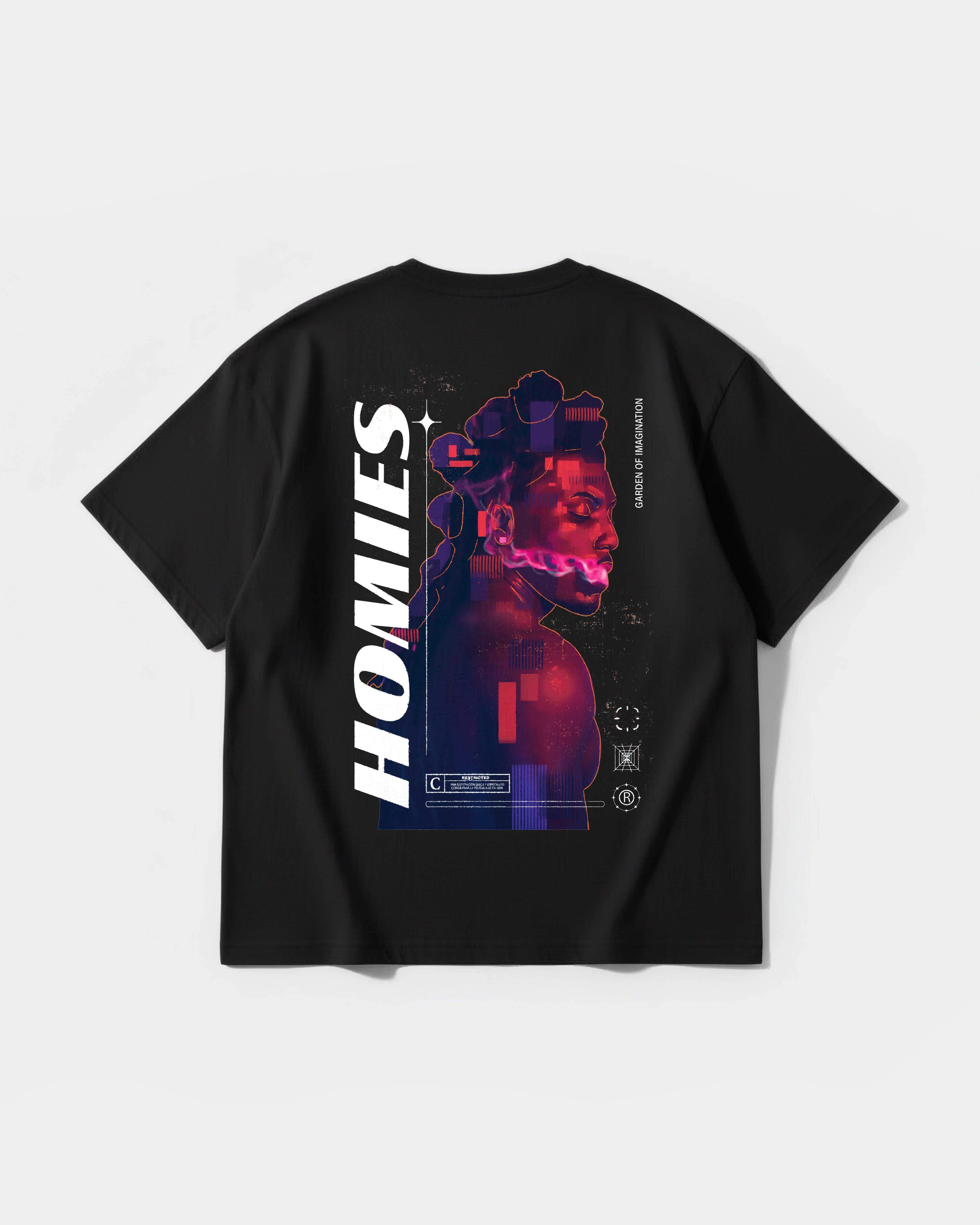 Homies White Big Back Oversize Basic T-shirt