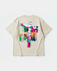 Camiseta Cristo Big Back Oversize Basic Beige