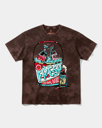 Camiseta Fresh Drink Big Front Oversize Acid Marron