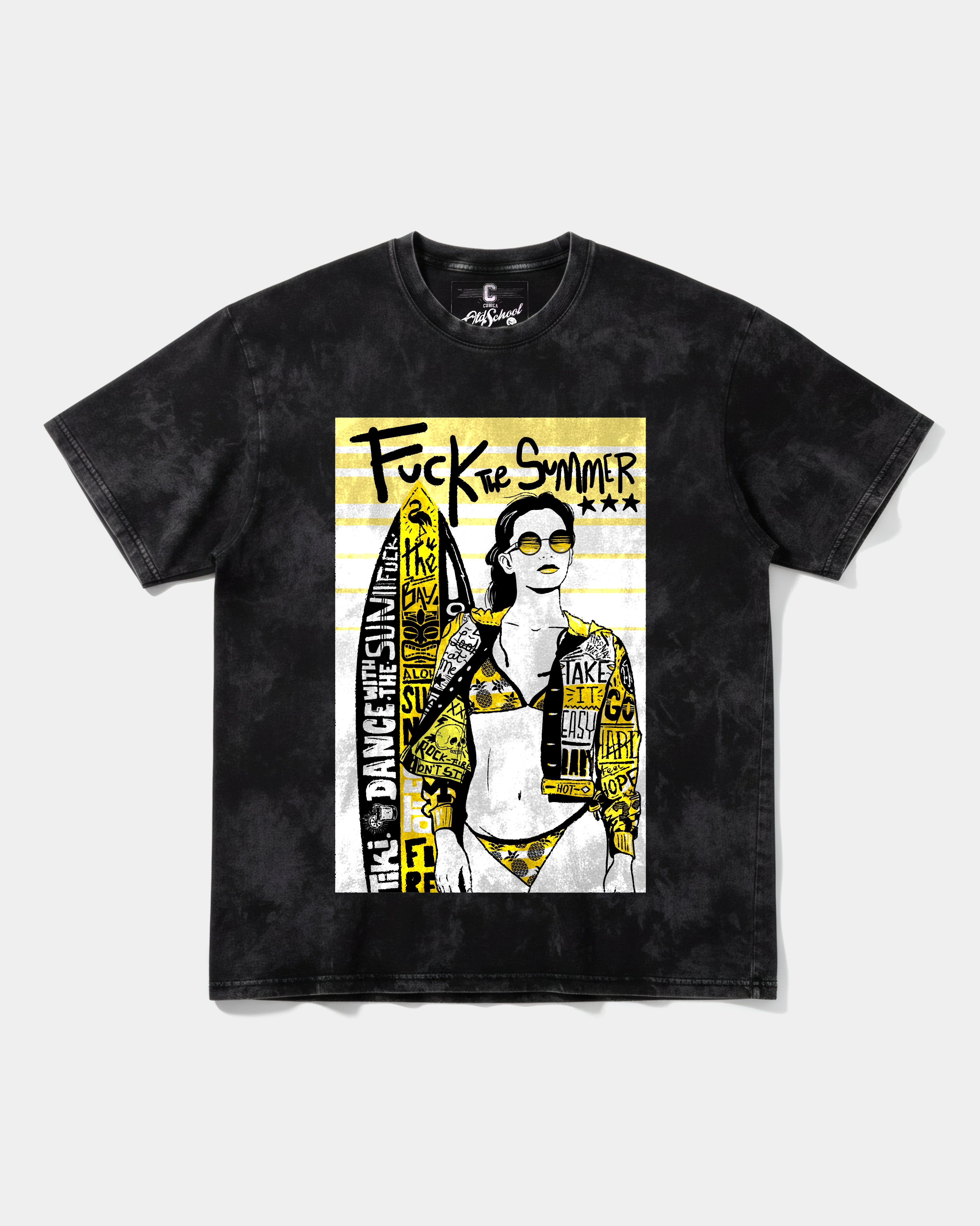 Fuck The Summer Big Front Oversize Acid T-Shirt