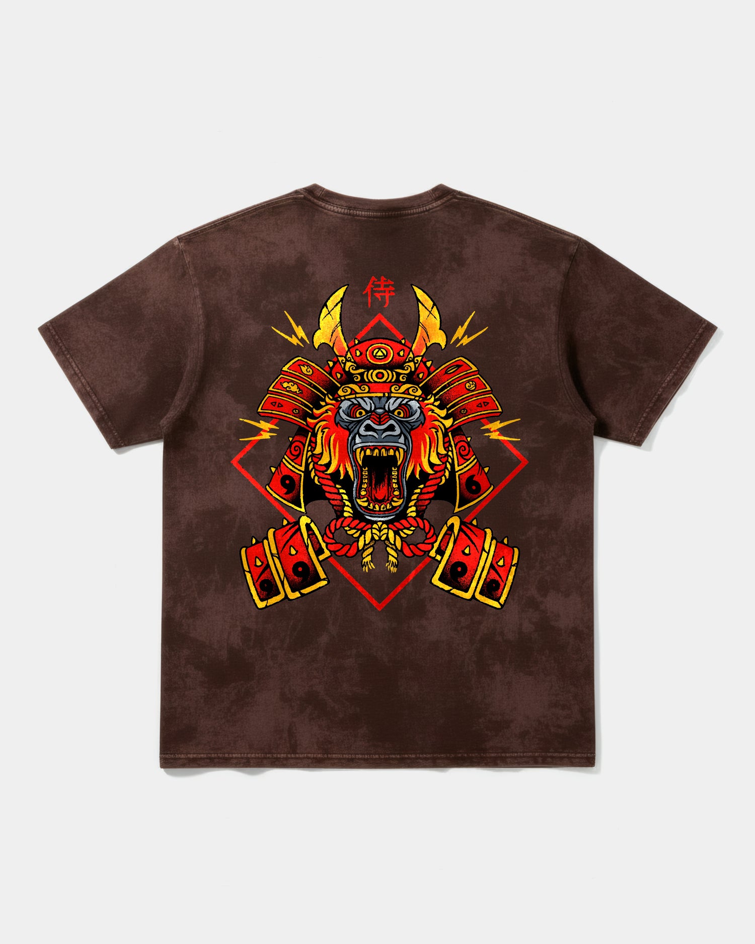 Camiseta Gorilla Samurai Pocket Front Oversize Acid Marron