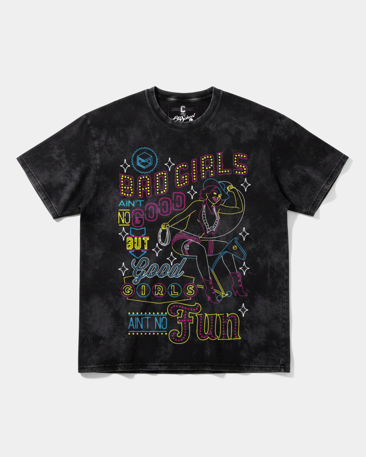 Camiseta Bad Girls Big Oversize Acid Negro