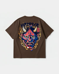 Camiseta China Hannya Pocket Front Oversize Basic Marron