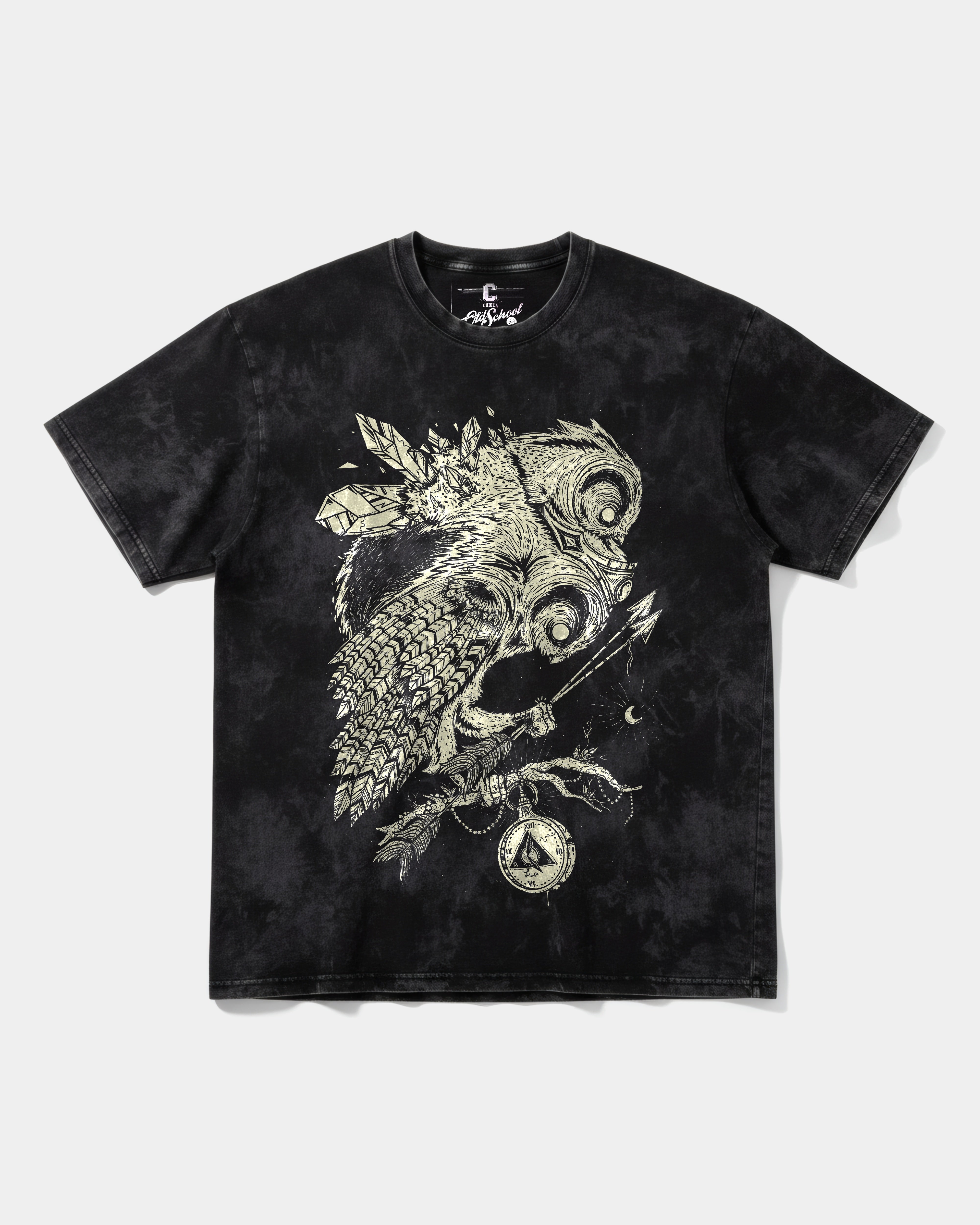 Magic Owl Big Front Oversize Acid T-Shirt