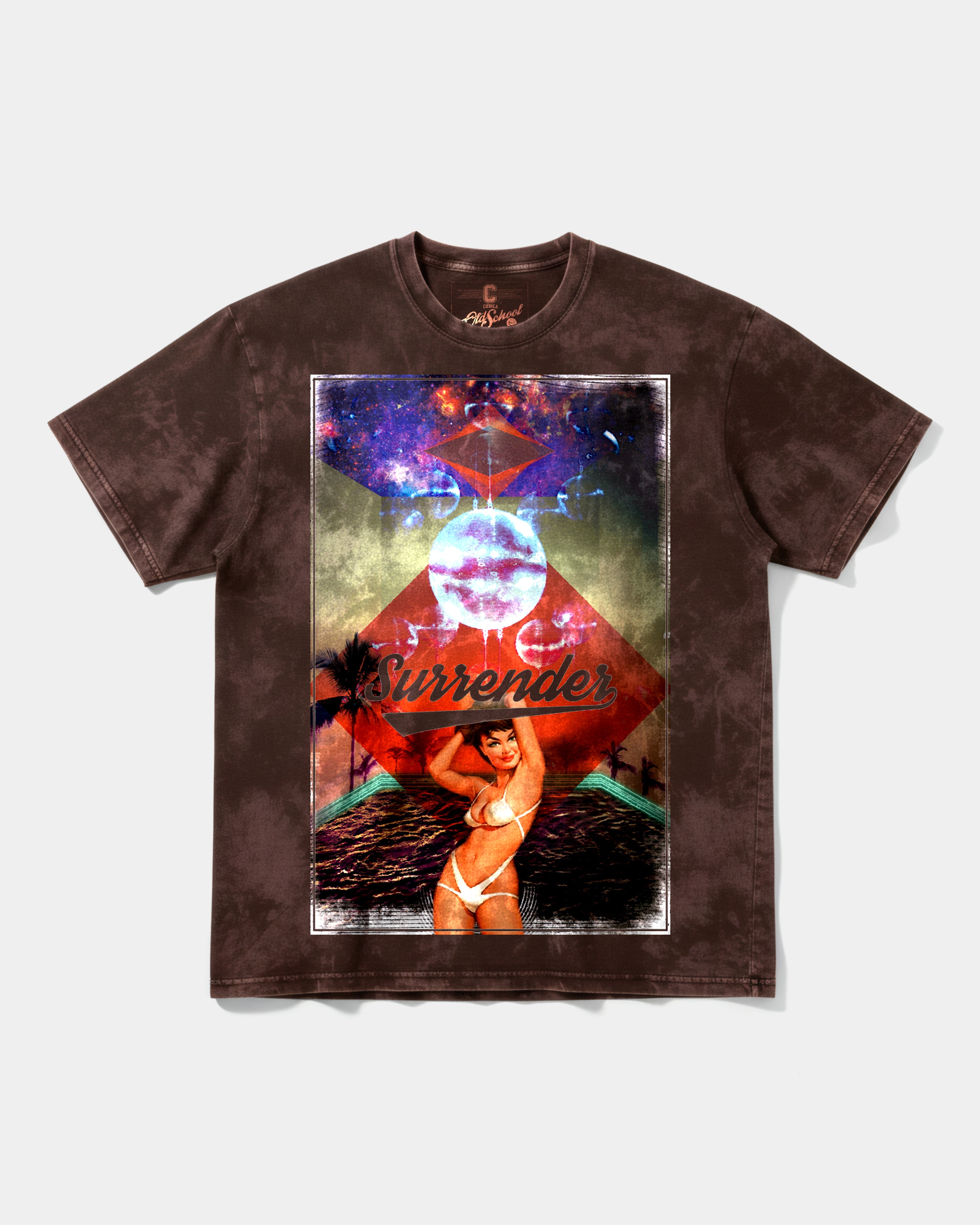 Camiseta Surrender Big Front Oversize Acid Marron