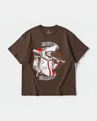 Camiseta Baseball Shark Big Front Oversize Basic Marron
